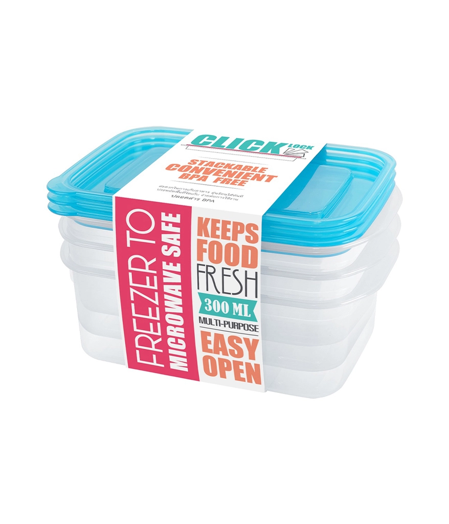 Gourmet Click Lock Box Set 300ML. Pack 3